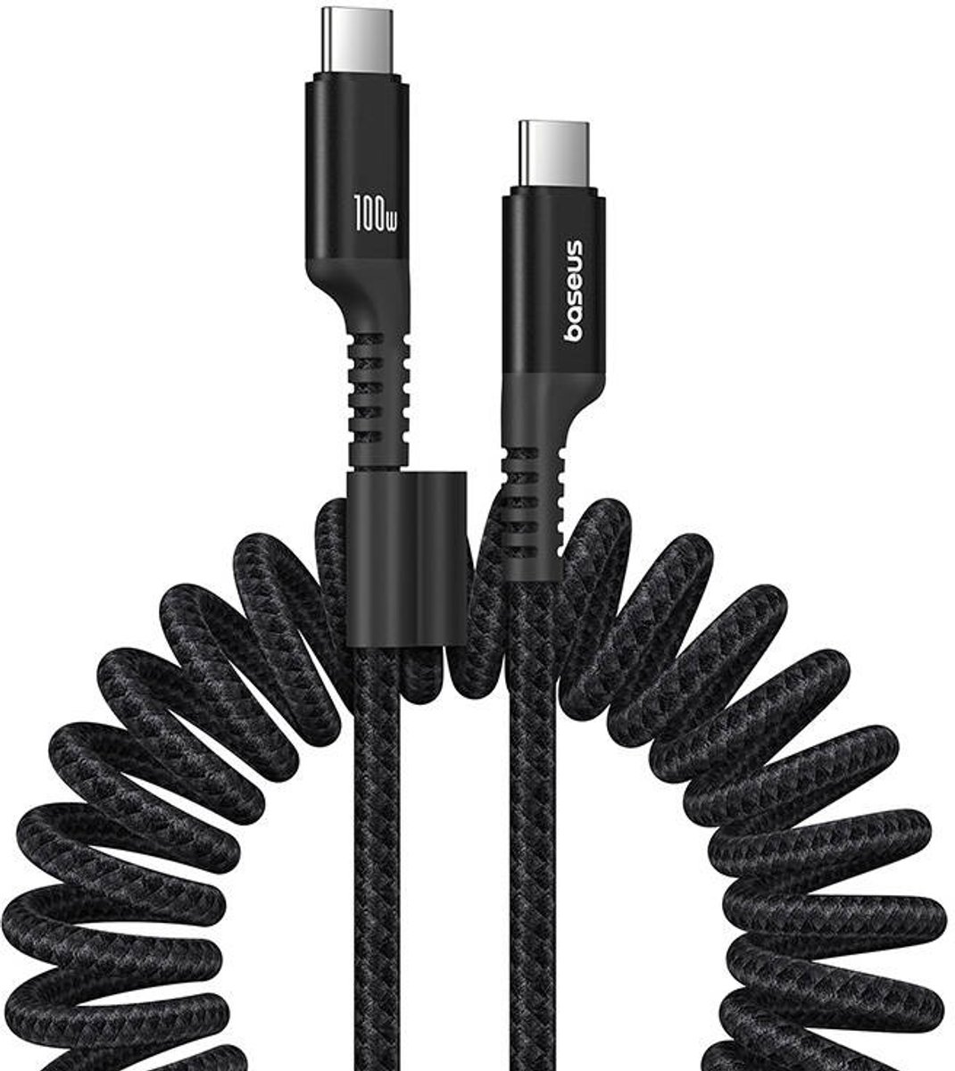 Baseus Fast Charging Cable USB-C to USB-C Fish-Eye - 100watt - 1m coilled - Black