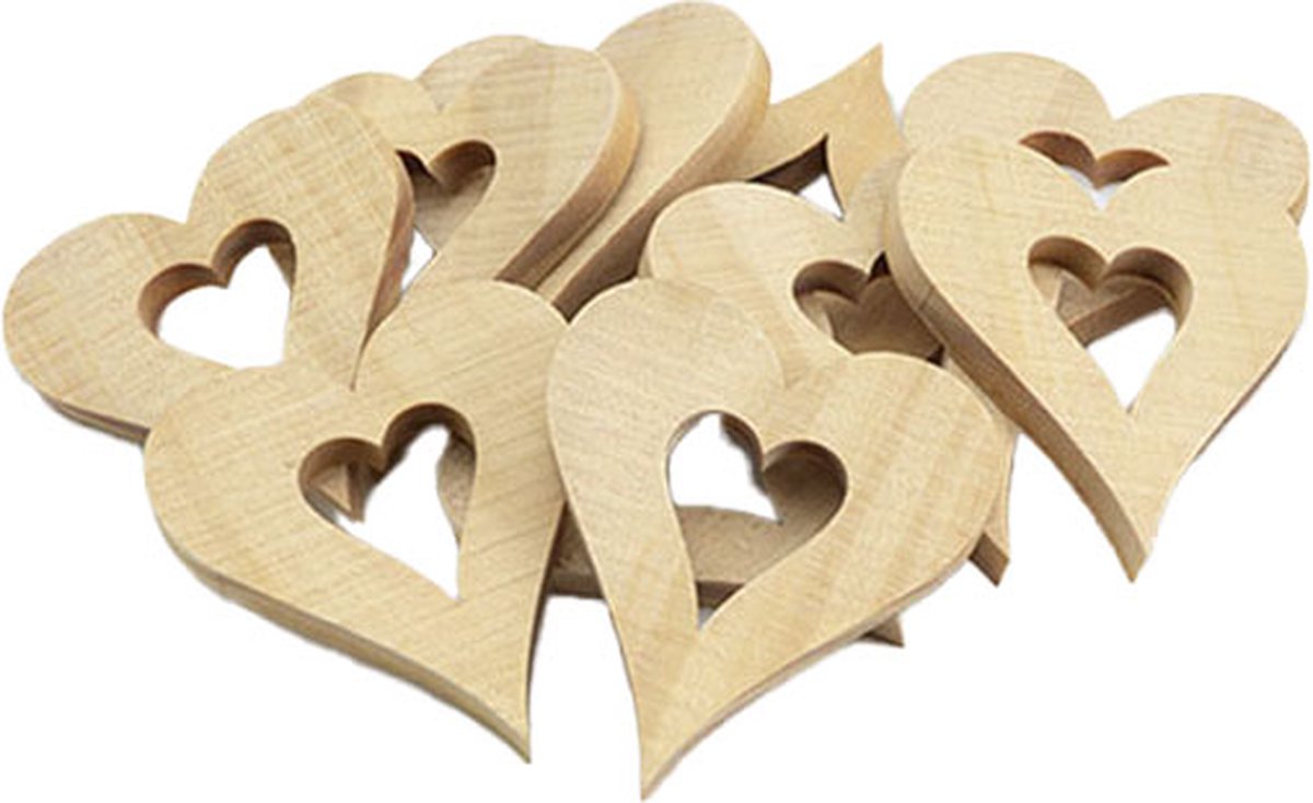 Colorations - Wooden Heart Decorations Large 20pcs.