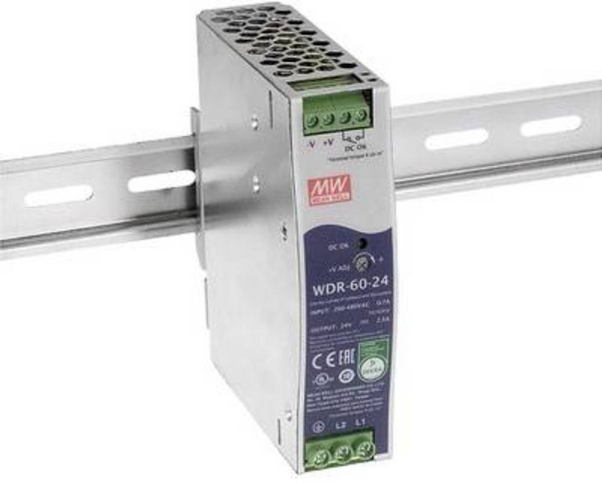 MEAN WELL WDR-60-12 Alimentation rail DIN 12 V/DC 5 A 60 W Nbr. de sorties:1 x Contenu 1 pc(s)