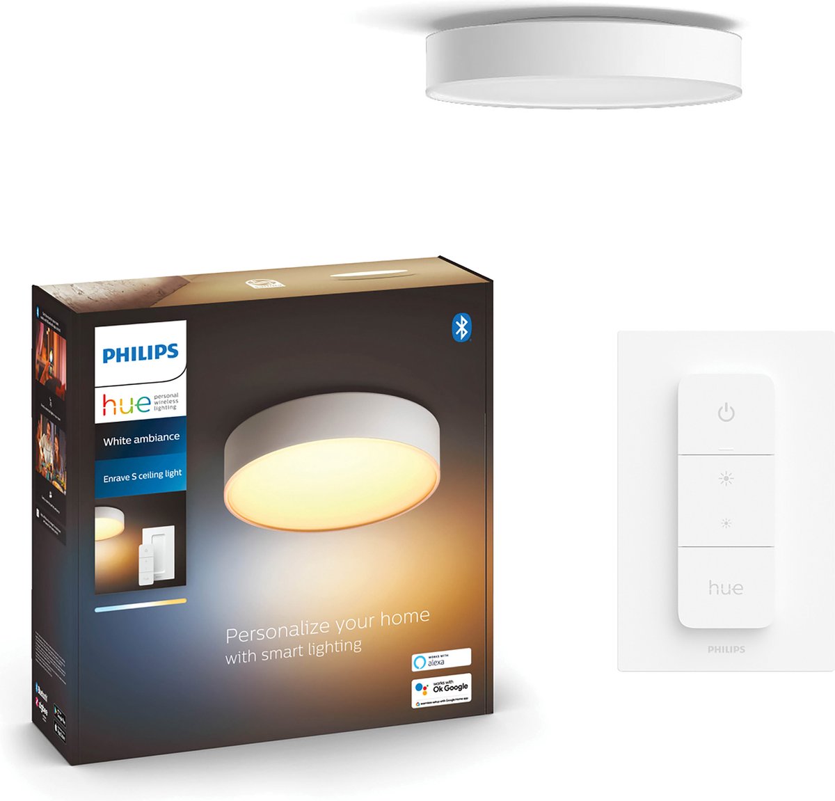 Philips Hue Spot de plafond LED 4115831P6 Enrave LED intégrée 9.6 W de blanc chaud à blanc froid
