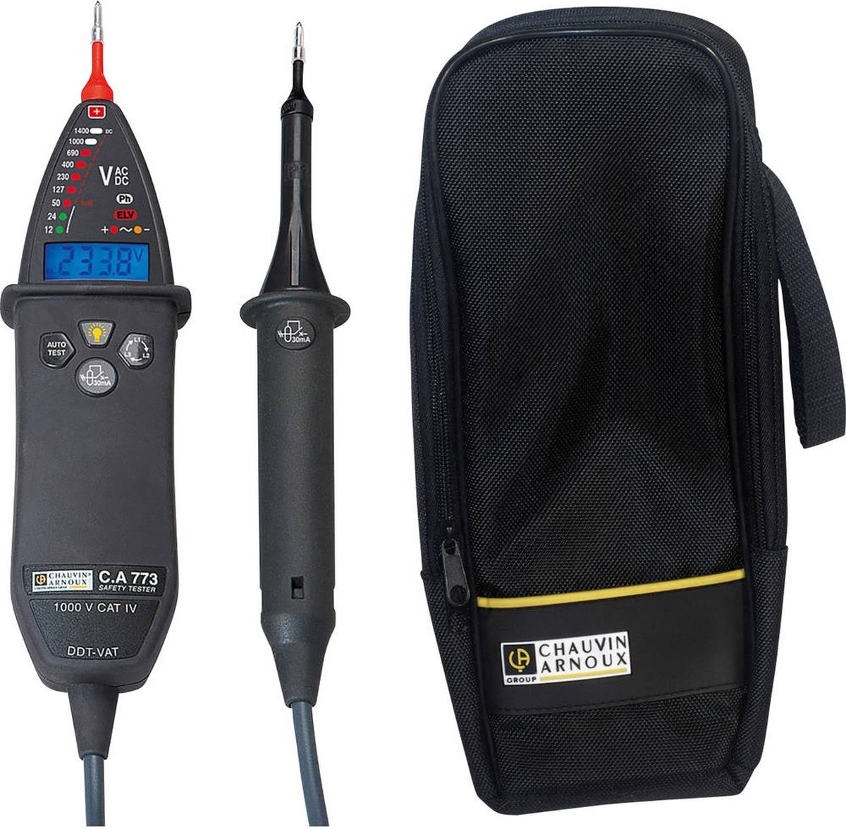 Testeur de tension à 2 pôles Chauvin Arnoux C.A 773 CAT IV 1000 V Acoustique, LED