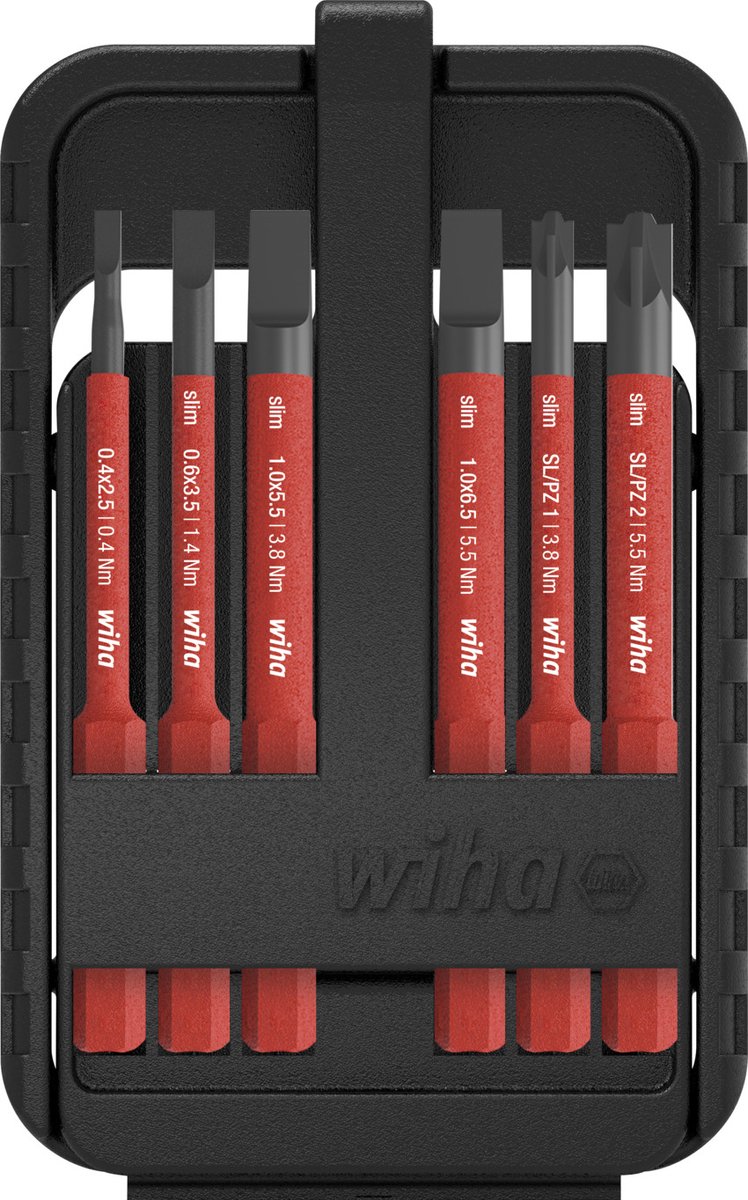 Wiha 43158 VDE Lots de lames de rechange 6 pièces vis à fente, plus/moins, vis Pozidriv