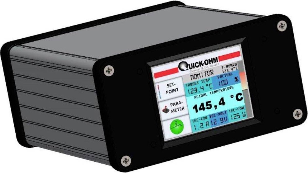 QuickCool QC-PC-PID-01 Contrôleur Peltier 12 V/DC, 24 V/DC 8 A (L x l x H) 126 x 106.5 x 56.5 mm