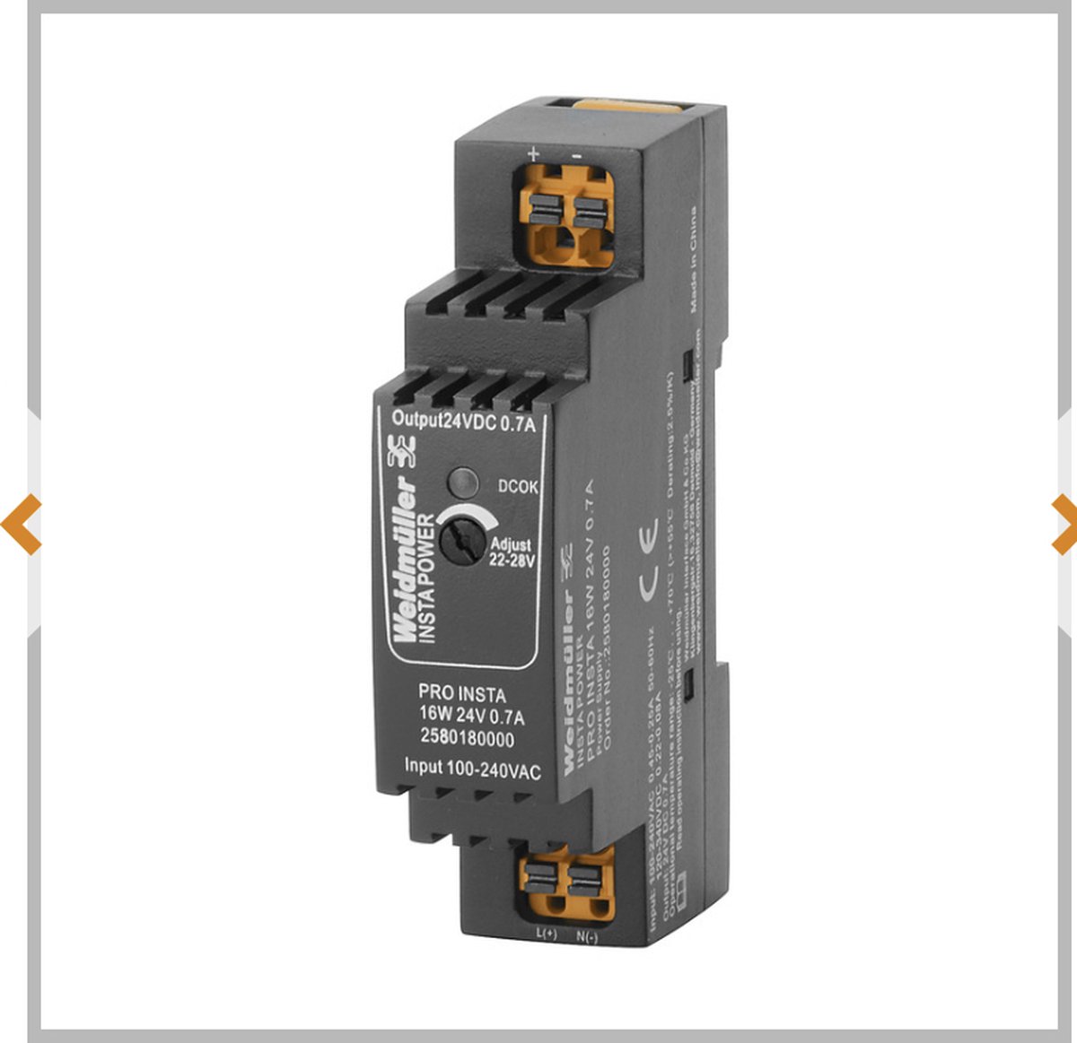 Weidmüller 2580180000 Alimentation à découpage 24 V/DC 0.7 A 16 W Contenu 1 pc(s)