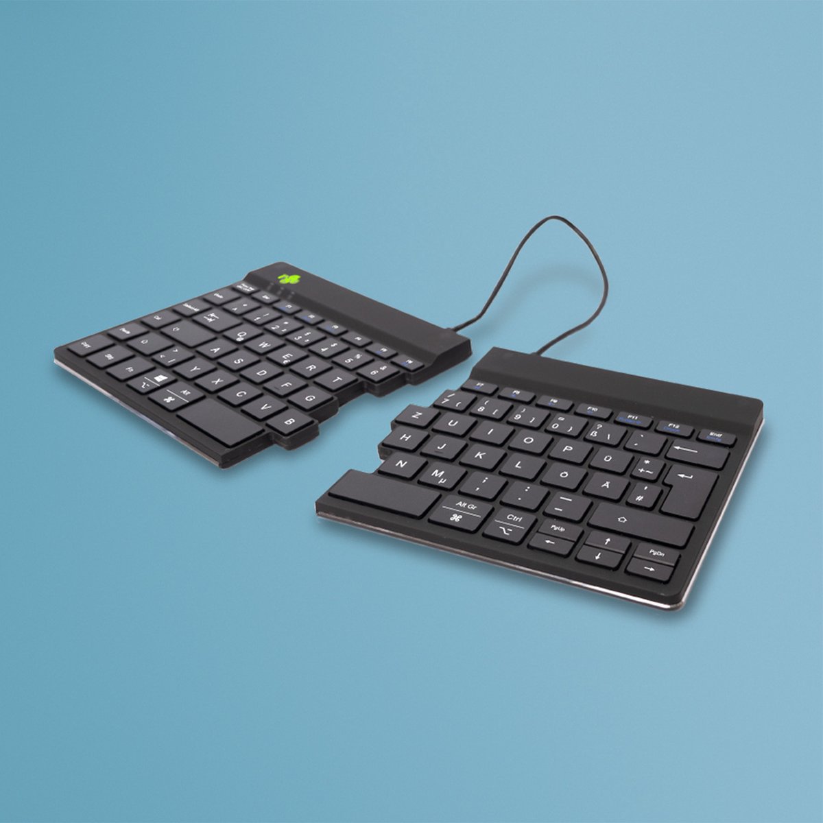 R-Go Tools R-Go Split Break - keyboard - with integrated break indicator - QWERTZ - German - black - Tastatur - Tysk - Sort