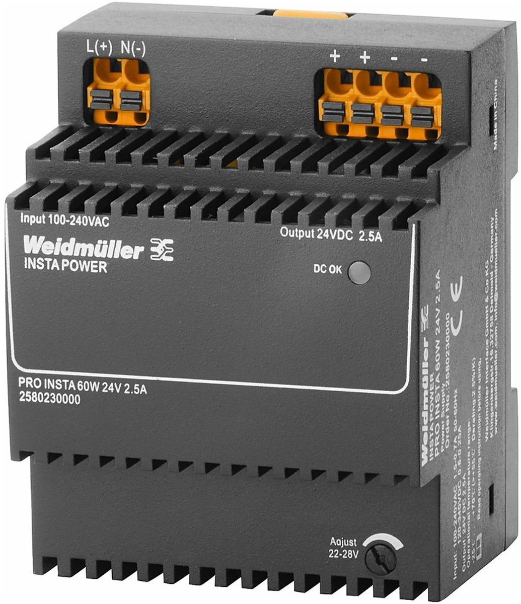 Weidmüller 2580230000 Alimentation à découpage 24 V/DC 2.5 A 60 W Contenu 1 pc(s)