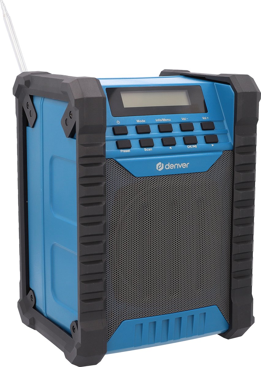 DENVER WRB-60 Workradio - FM & Bluetooth - 10 Watt - FM