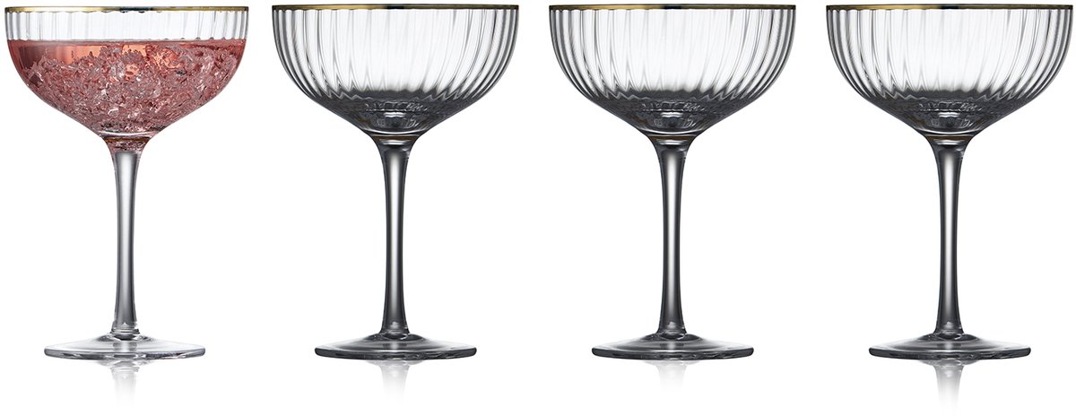 Lyngby Glas Palermo Cocktail glass 31 cl Gold 4 pcs.