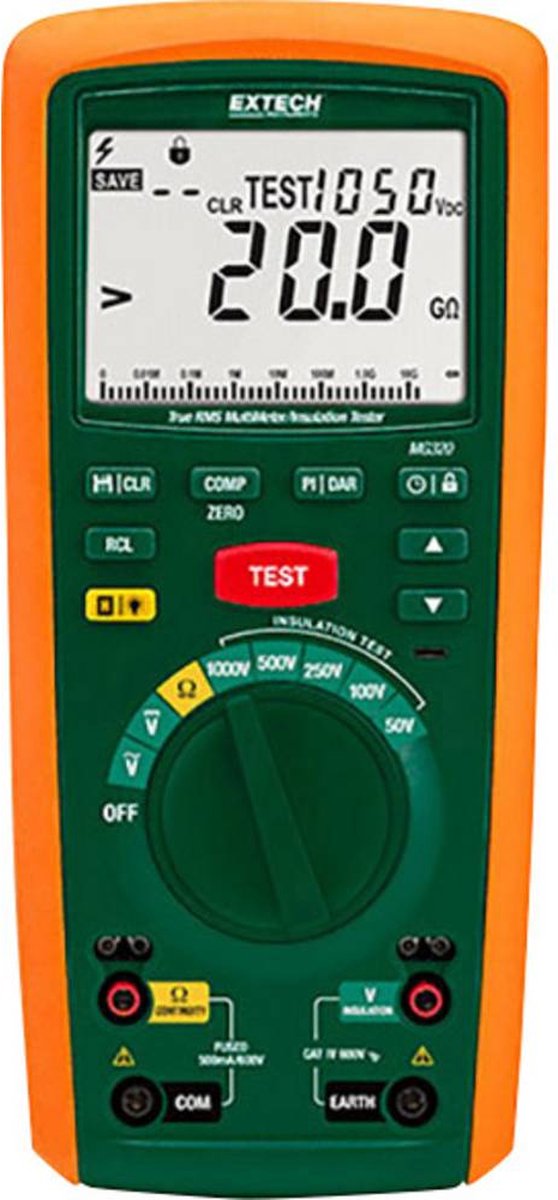 Extech MG320 Appareil de mesure de lisolation 50 V, 100 V, 250 V, 500 V, 1000 V 20 GΩ
