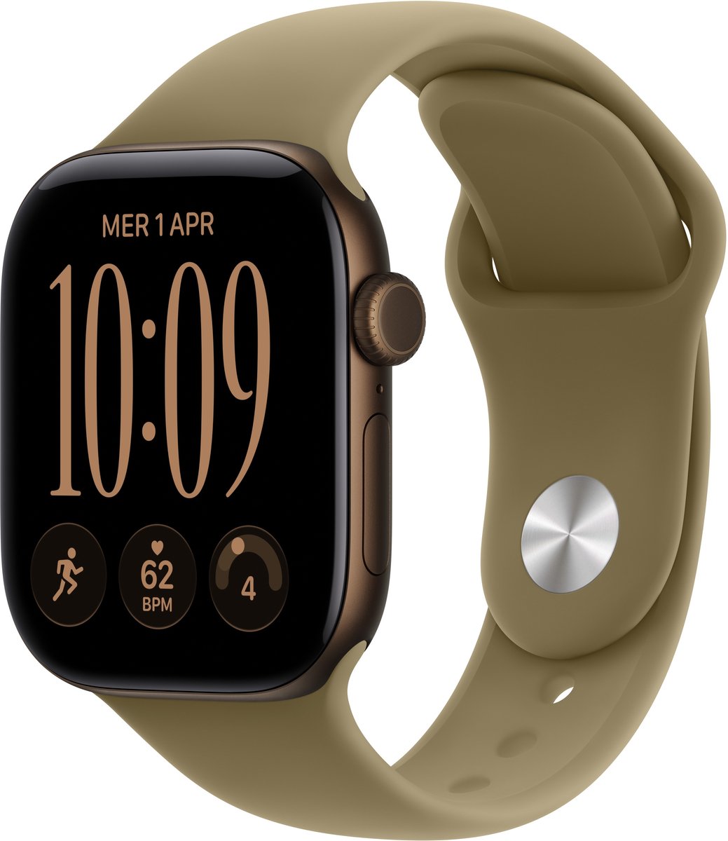 Apple  Watch Series 12  GPS + Cellular  42 mm  boîtier en aluminium  bracelet de sport  olive  S/M