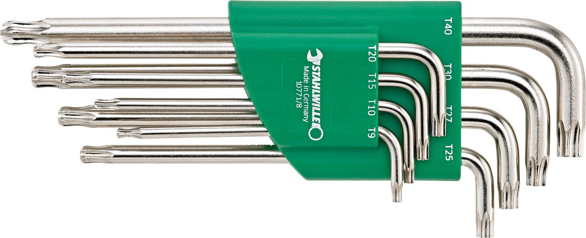 Stahlwille 10771/8 SATZ KUGELKOPF-WINKELSCHRAUBENDREHER TORX 8TLG. Clé mâle coudée