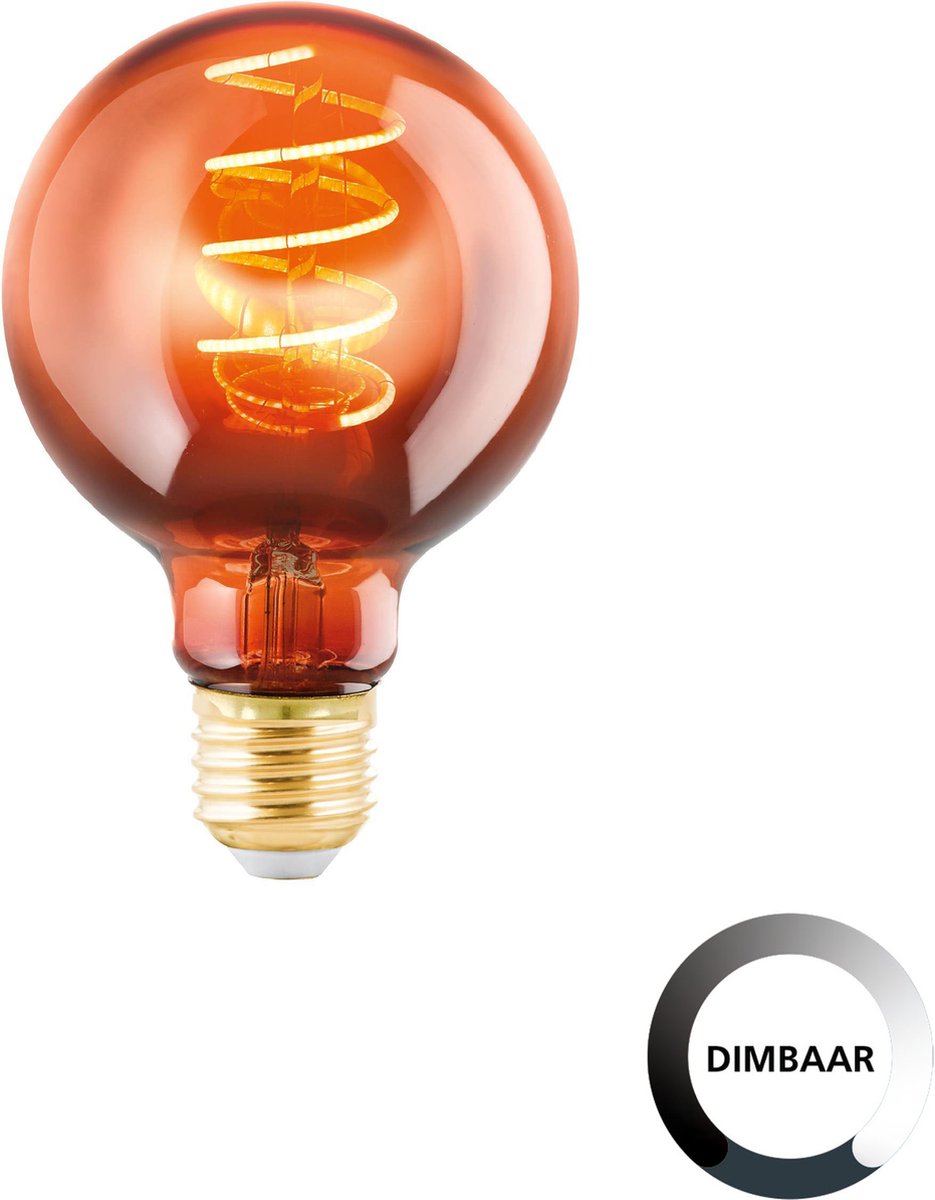 EGLO LED pære G80 Globe 4W/622 30 lumen kobber dæmpbar E27