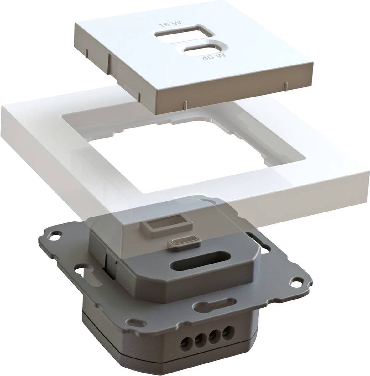 Ehmann 6460x0100 Prise de charge USB avec USB, avec USB-C®, Power Delivery blanc