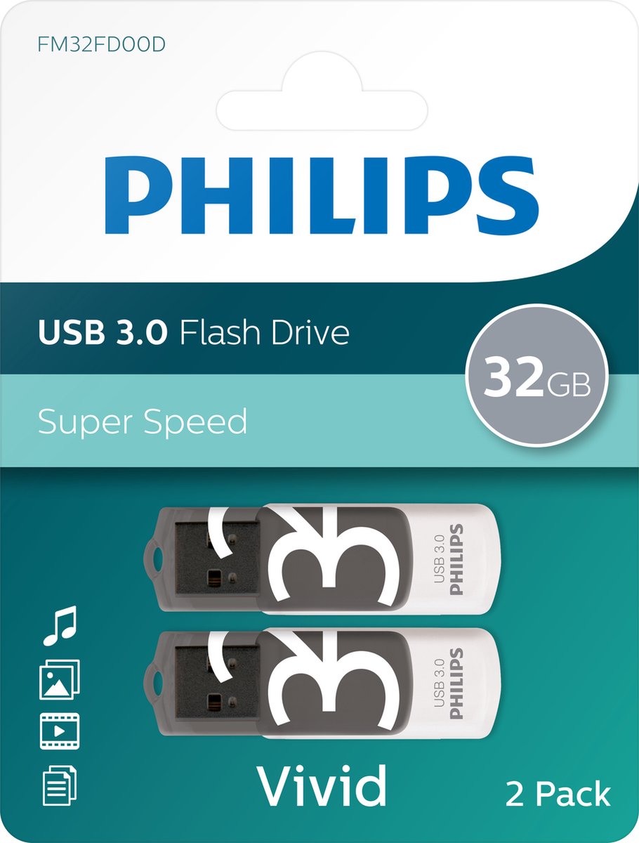 Philips FM32FD00D Vivid Edition 3.0 - USB flash drive - 32 GB - 32GB - USB Stick