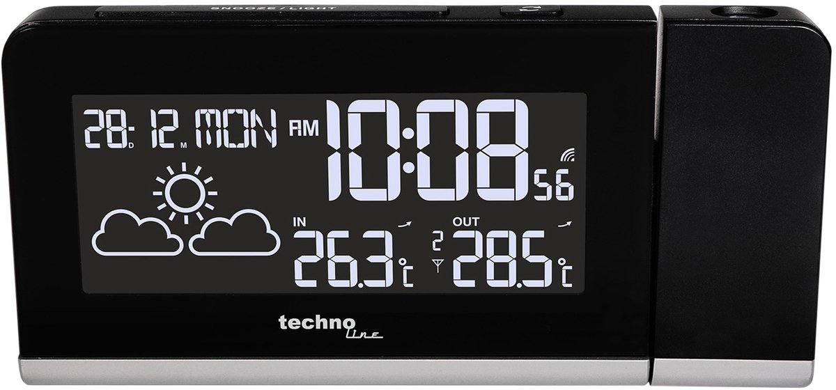 Réveil Techno Line TECHNOLINE - Techno Line WT 539 - Wetterstation - Schwarz WT 539 radiopiloté(e) numérique noir