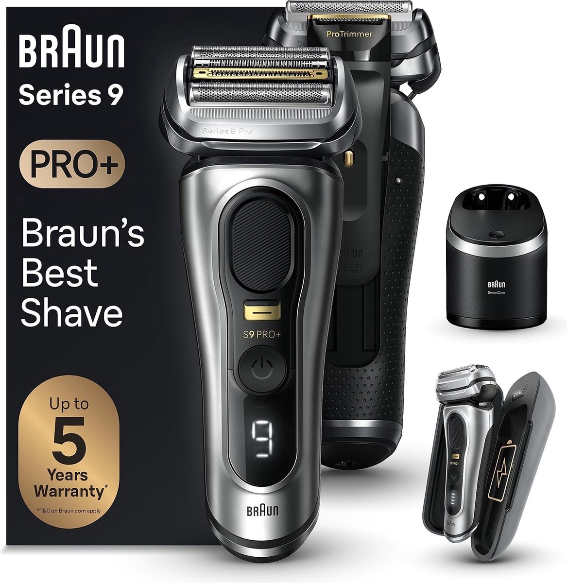 Braun 9577CC 218283 Rasoir à grilles noir, argent