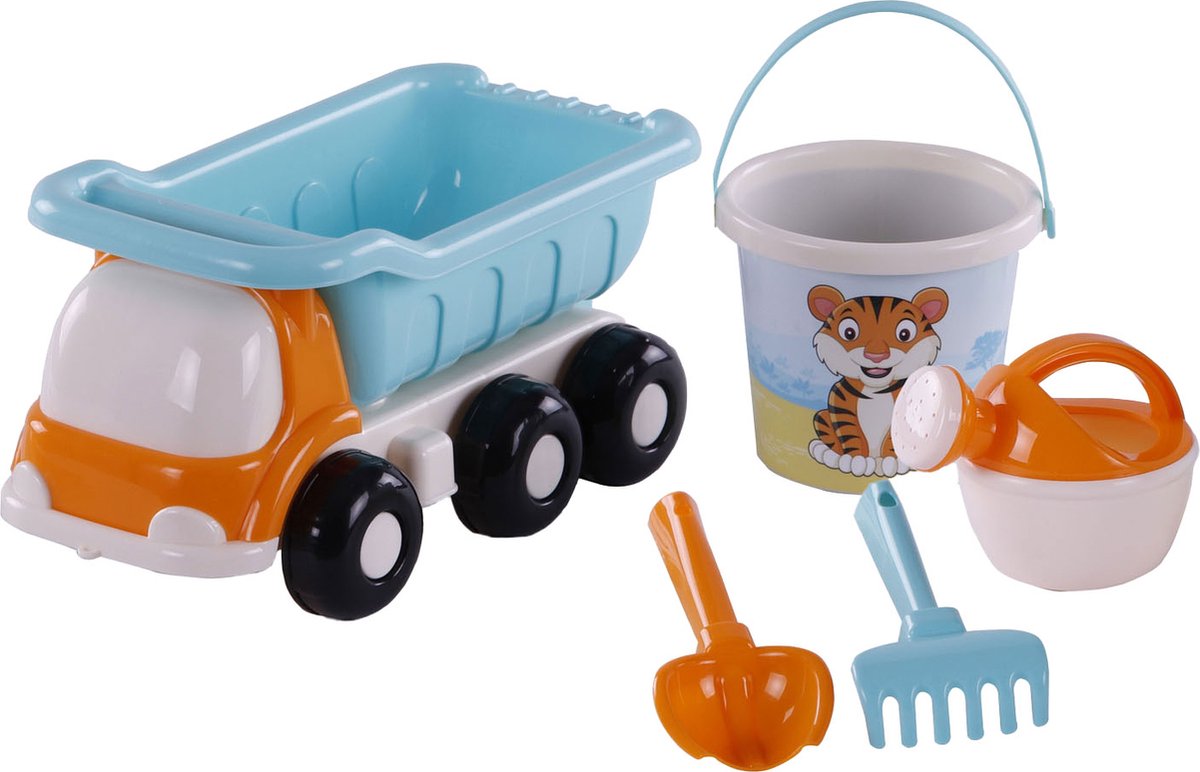 Cavallino Toys Cavallino Beach Dump Truck with Bucket Set Blue 5 pcs.