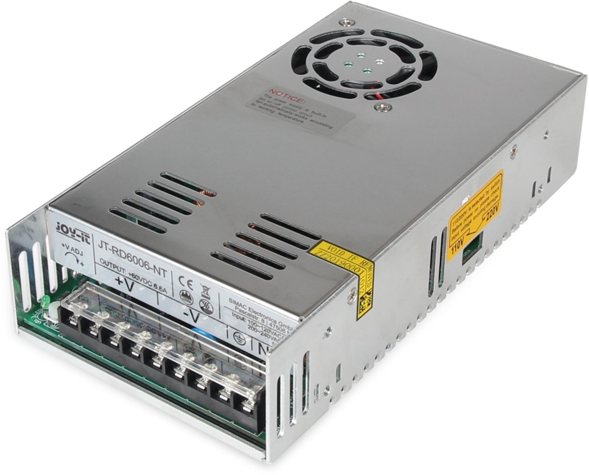 Alimentation industrielle à tension fixe Joy-it 60 (max.) 6.6 A (max.) 400 W Nbr. de sorties 1 x