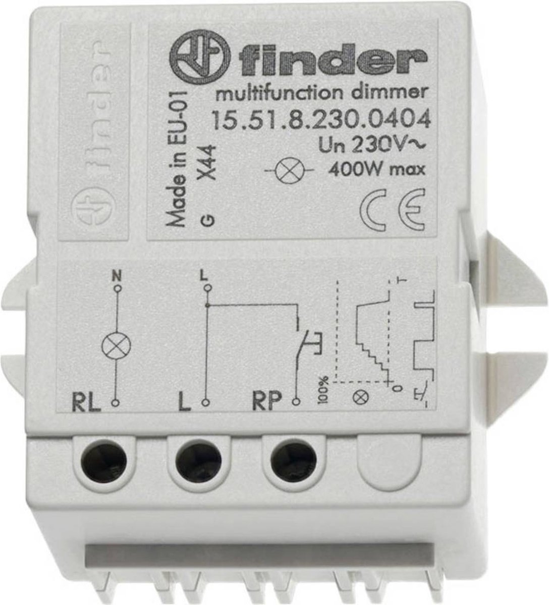 Finder 15.51.8.230.0404 Variateur encastré gris transparent