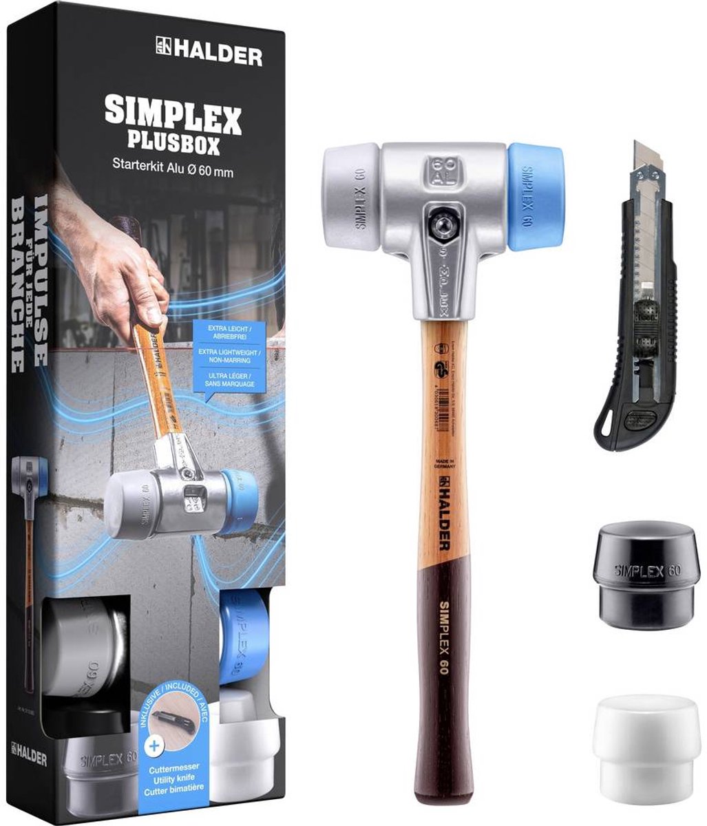 Halder SIMPLEX-Plusbox Starterkit Alu 3113s004 Marteau à métal souple, mi-dur 1430 g 155 mm 1 pc(s)