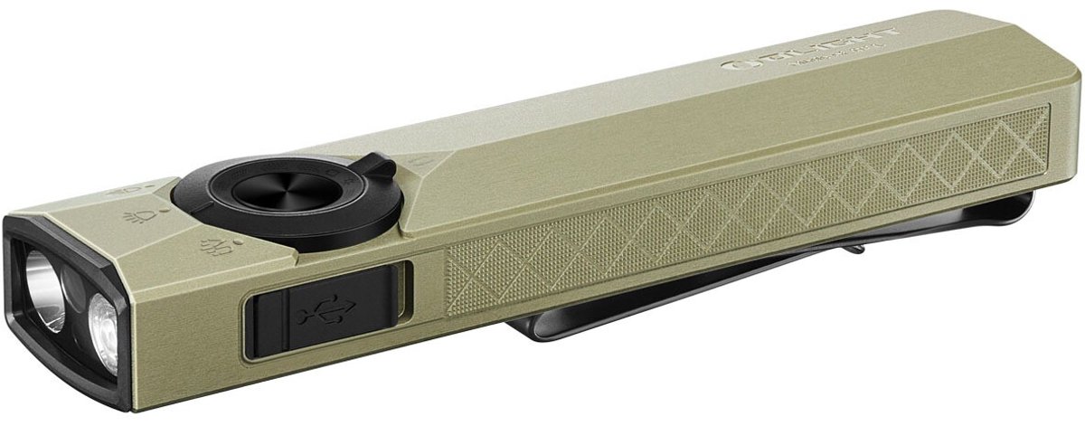 OLight ArkPro Ultra Class 1 (Olive Green) CW ArkPro Ultra Class 1 (Olive Green) CW LED Lampe de poche avec lumière UV, laser vert, avec mode stroboscope à