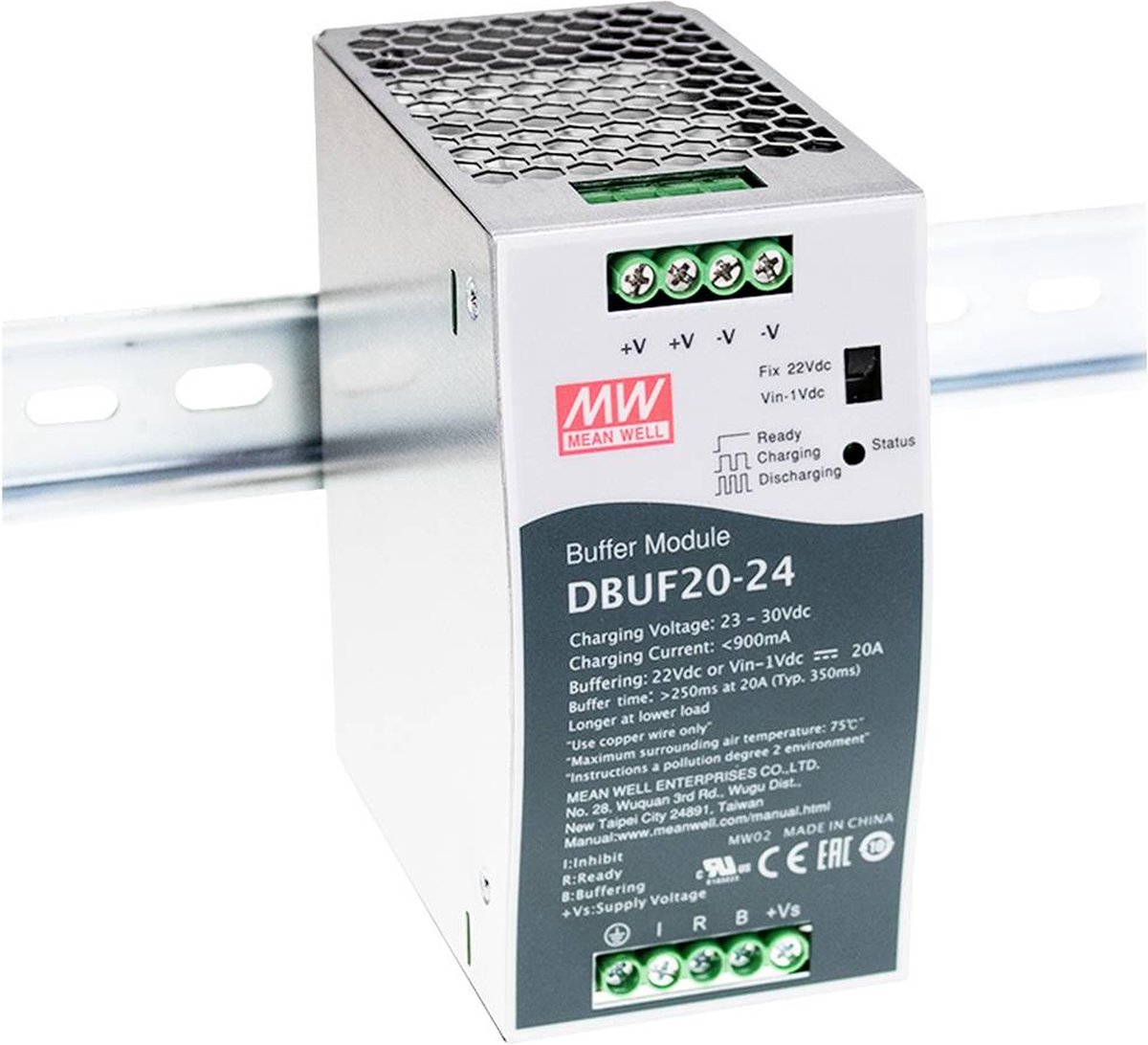 MEAN WELL DBUF20-24 Module tampon pour montage sur rail 24 V 20 A Nbr. de sorties:1 x Contenu 1 pc(s)