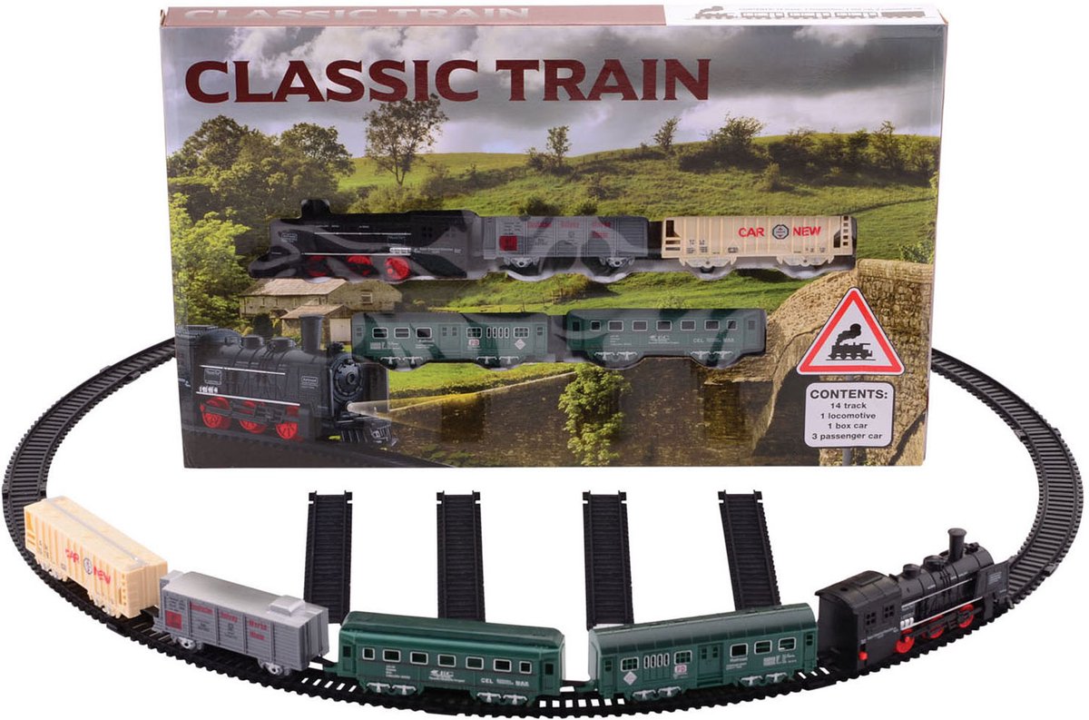 Johntoy Steam Train Playset 19 pieces.