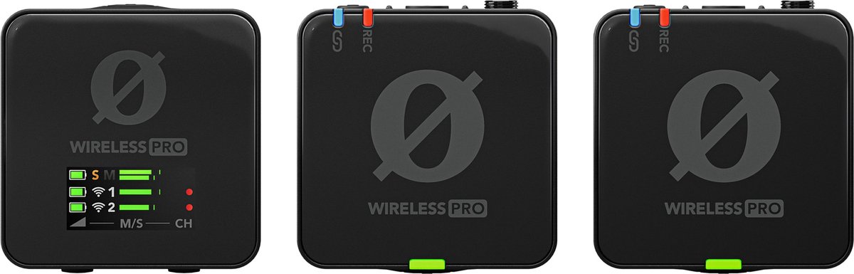 Micro sans fil Rode Wireless PRO Type de transmission (détails):numérique avec câble, avec pince, avec sacoche, avec bonnette anti-vent