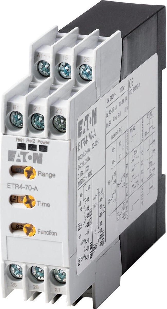 Eaton 031888 ETR4-70-A Relais temporisé multifonction 1 pc(s) Plage temporelle: 0.05 s - 100 h 2 inverseurs (RT)