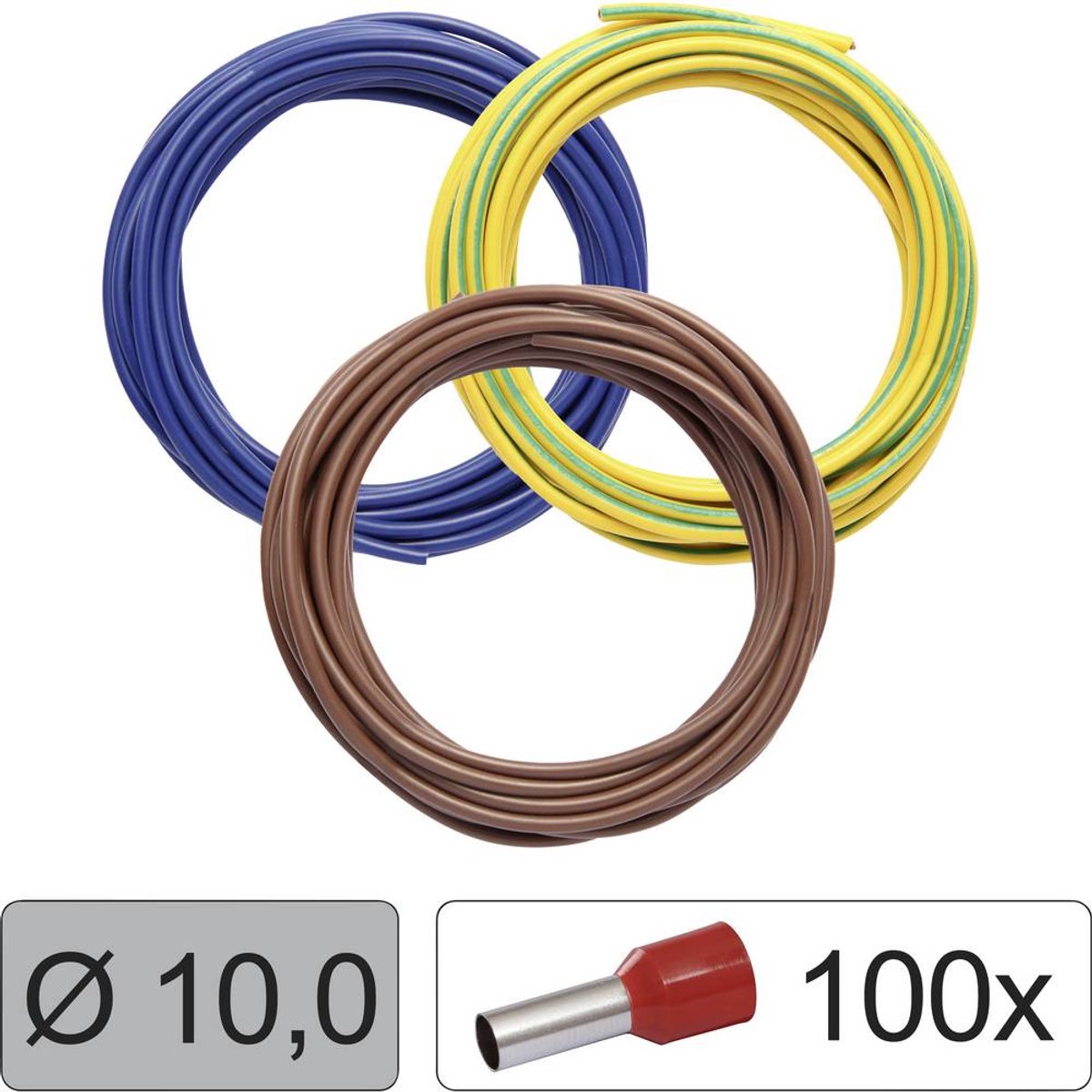 Quadrios 25CW127 Conducteur individuel LiFY 10 mm² bleu, marron, jaune-vert 1 set