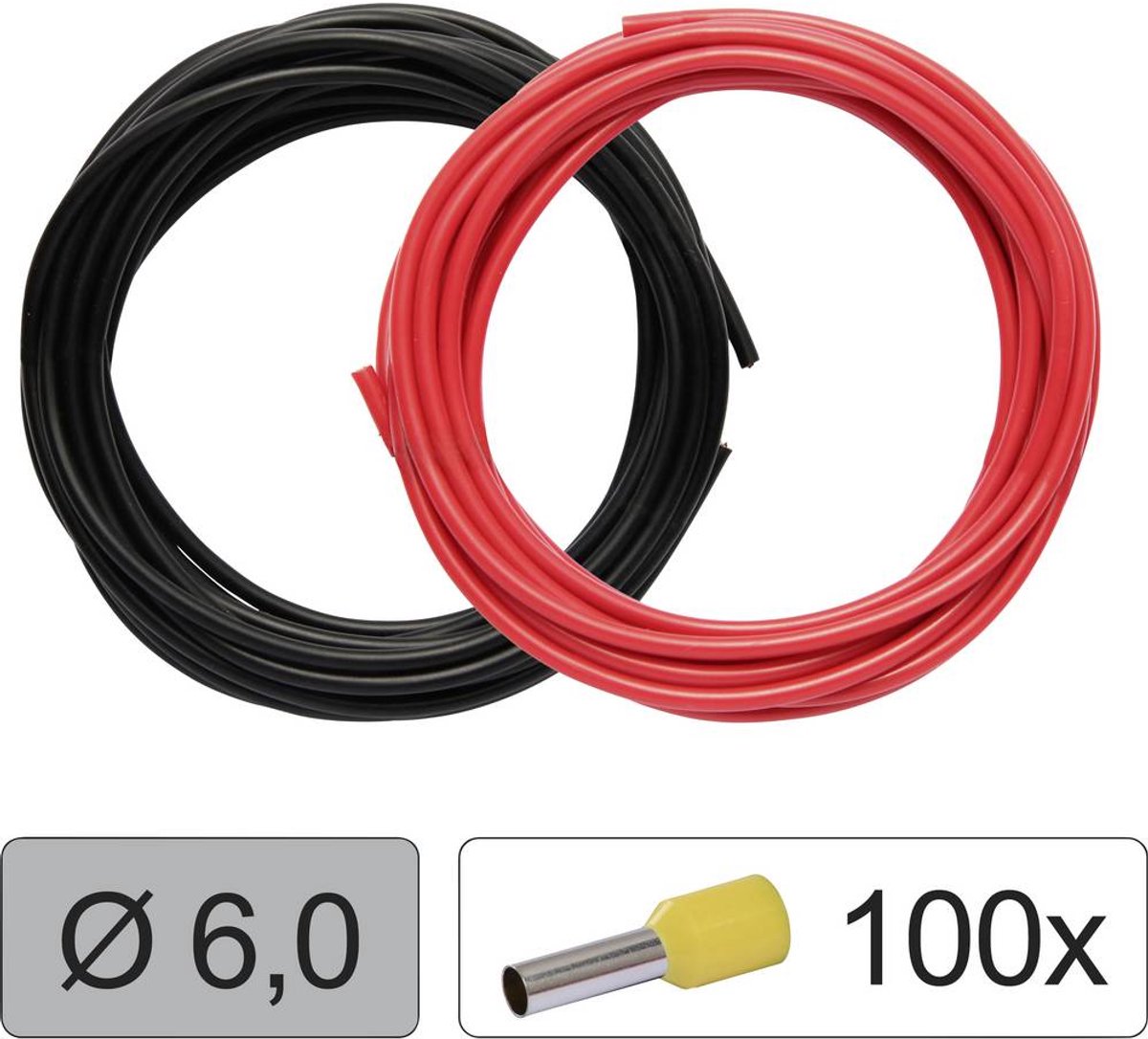 Quadrios 25CW131 Conducteur individuel LiFY 6.0 mm² rouge, noir 1 set