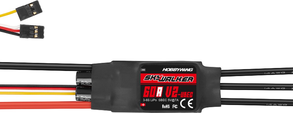 Hobbywing Skywalker V2 60A Régulateur brushless pour avion Charge admissible (max.): 80 A