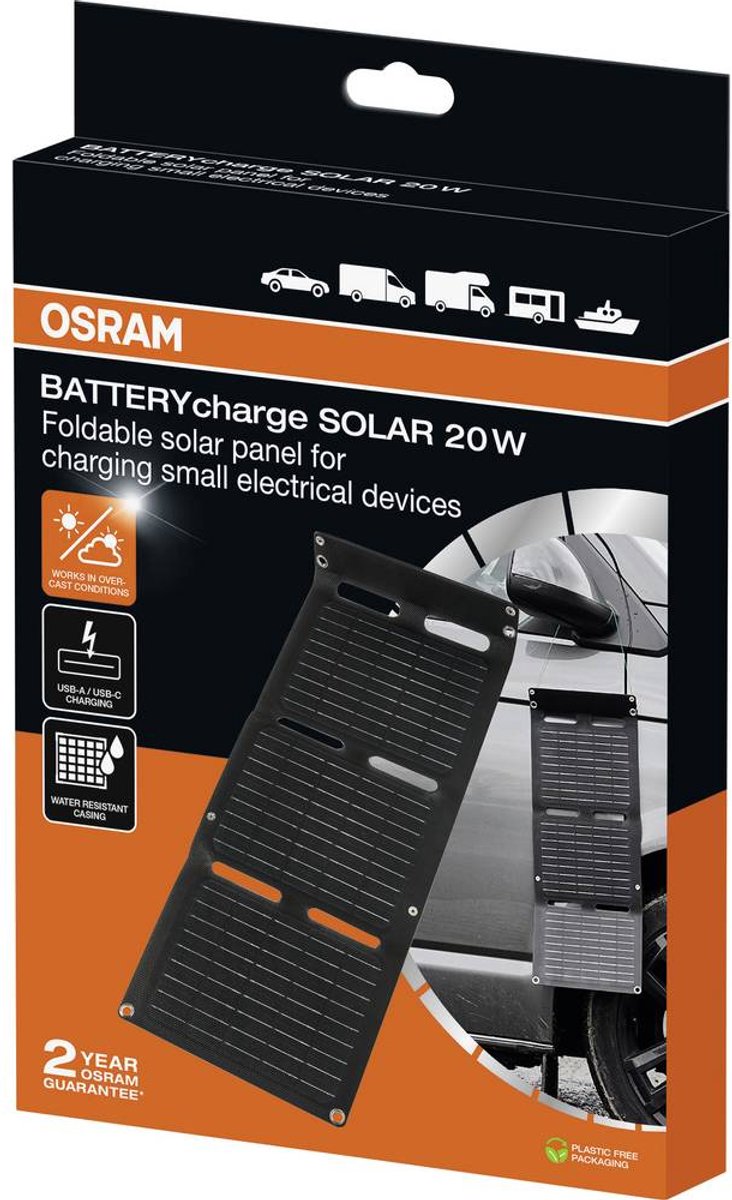 Osram Automotive BATTERYcharge SOLAR 20W INCL. USB Module solaire monocristallin 20 W 5 V