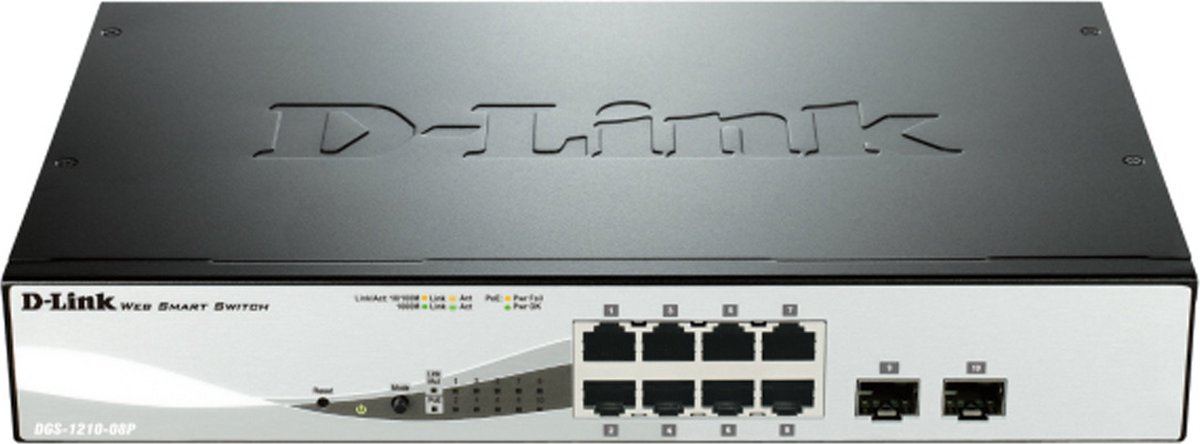 D-Link DGS-1210-08P/E DGS-1210-08P/E Switch réseau 8+2 ports 20 GBit/s fonction PoE