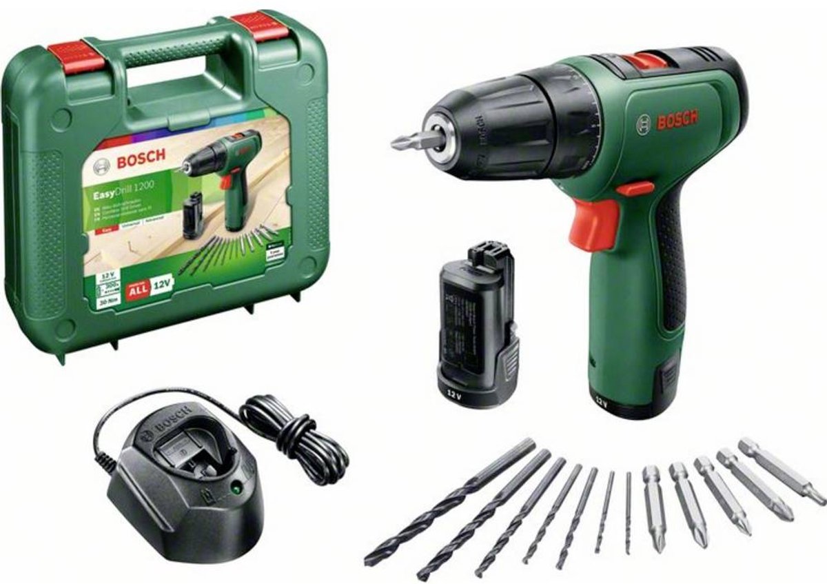 Bosch Home and Garden EasyDrill 1200 -Perceuse sans fil 12 V + 2 batteries, + mallette, + chargeur