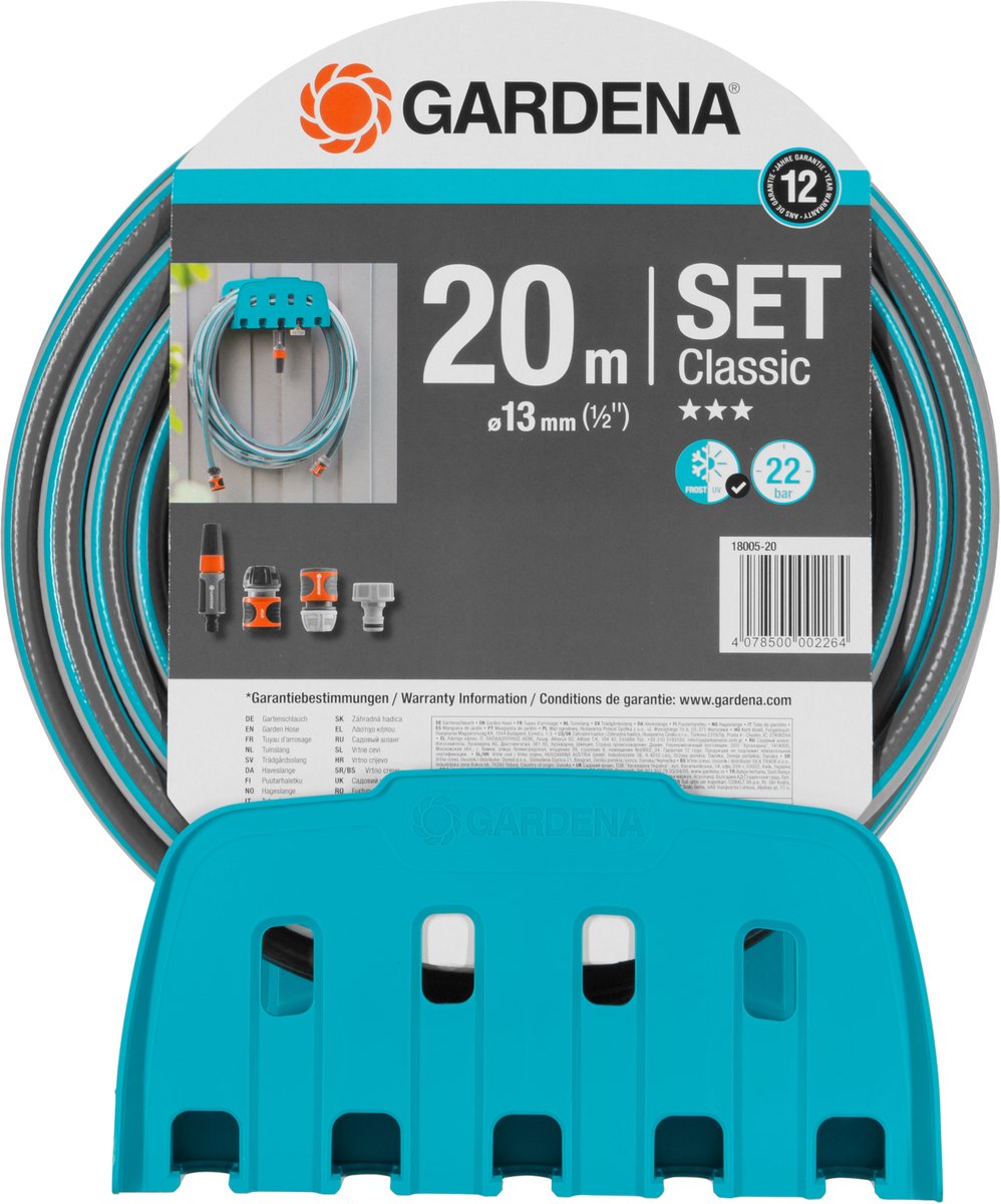 GARDENA 18005-50 mit Schlauch Porte-tuyau mural 20 m 1/2 pouce 1 set noir