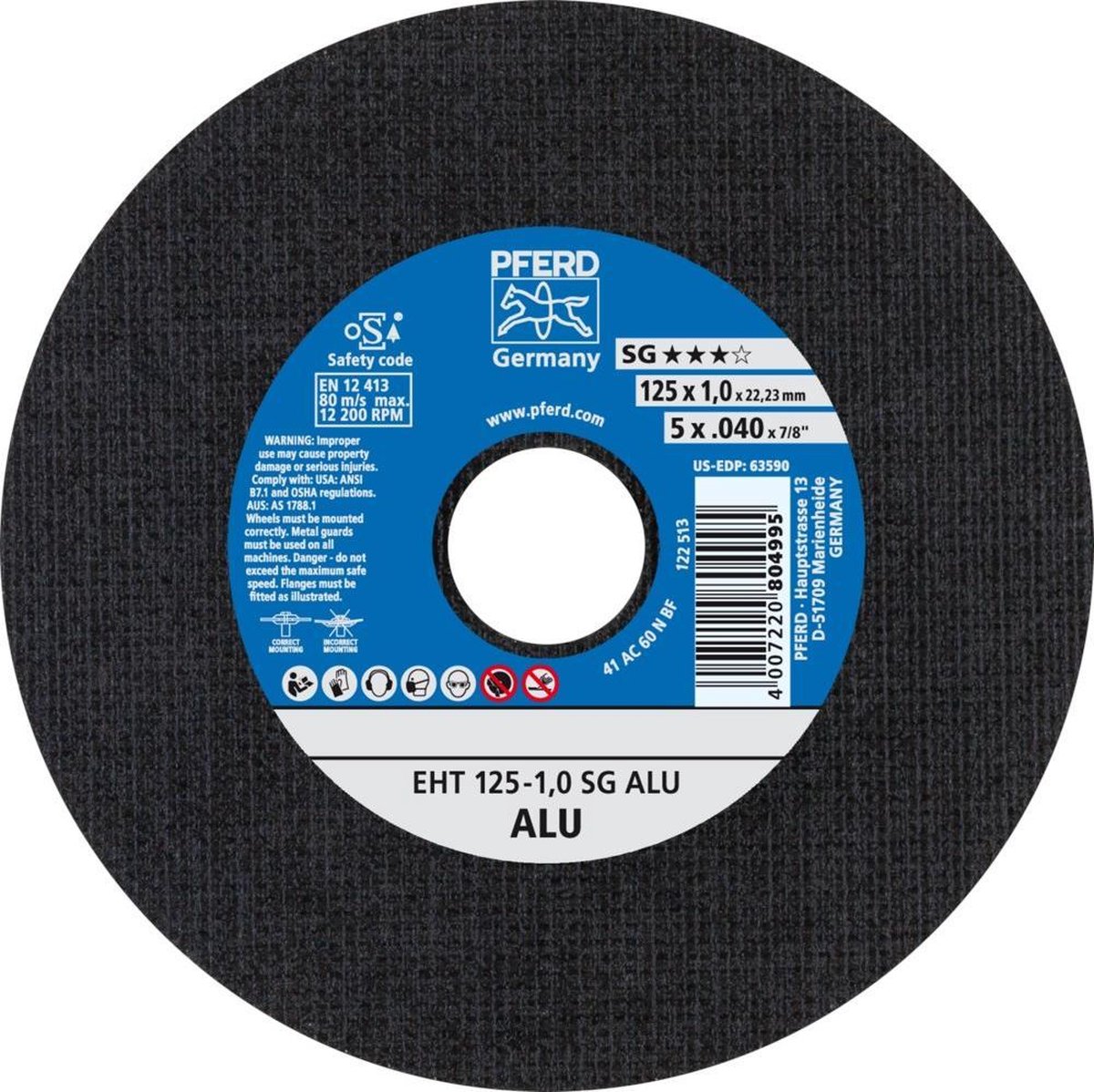 PFERD TOOLS SG ALU 61341115 Disque à tronçonner 125 mm 25 pc(s) aluminium, Métaux non ferreux