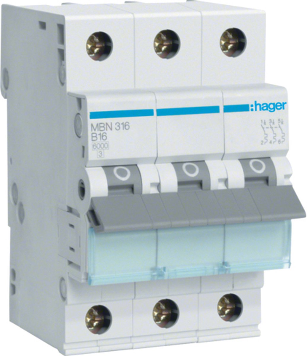 Hager MBN316 Leitungsschutzschalter Disjoncteur 3 pôles 16 A