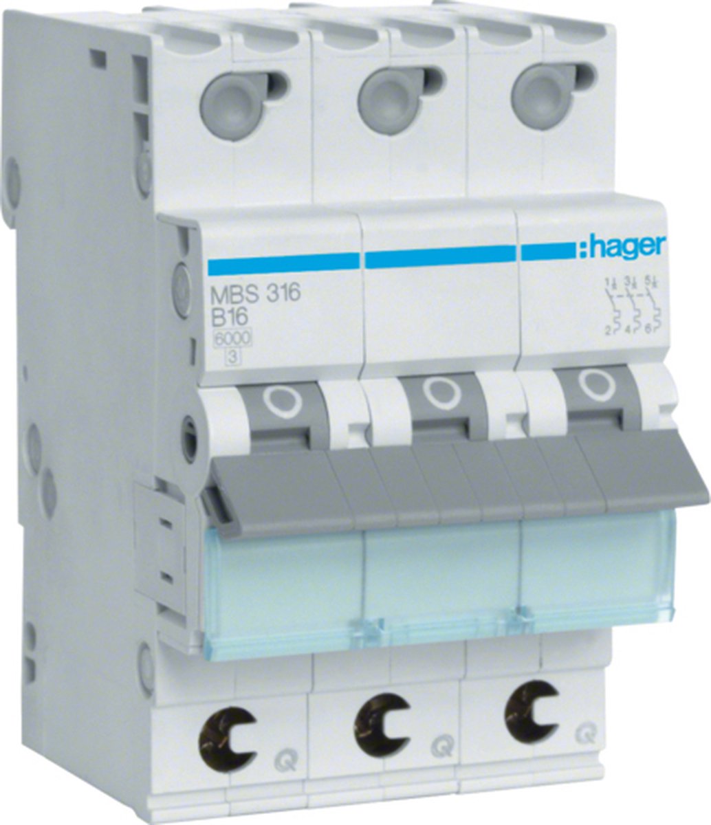 Hager MBS316 Disjoncteur 3 pôles 16 A