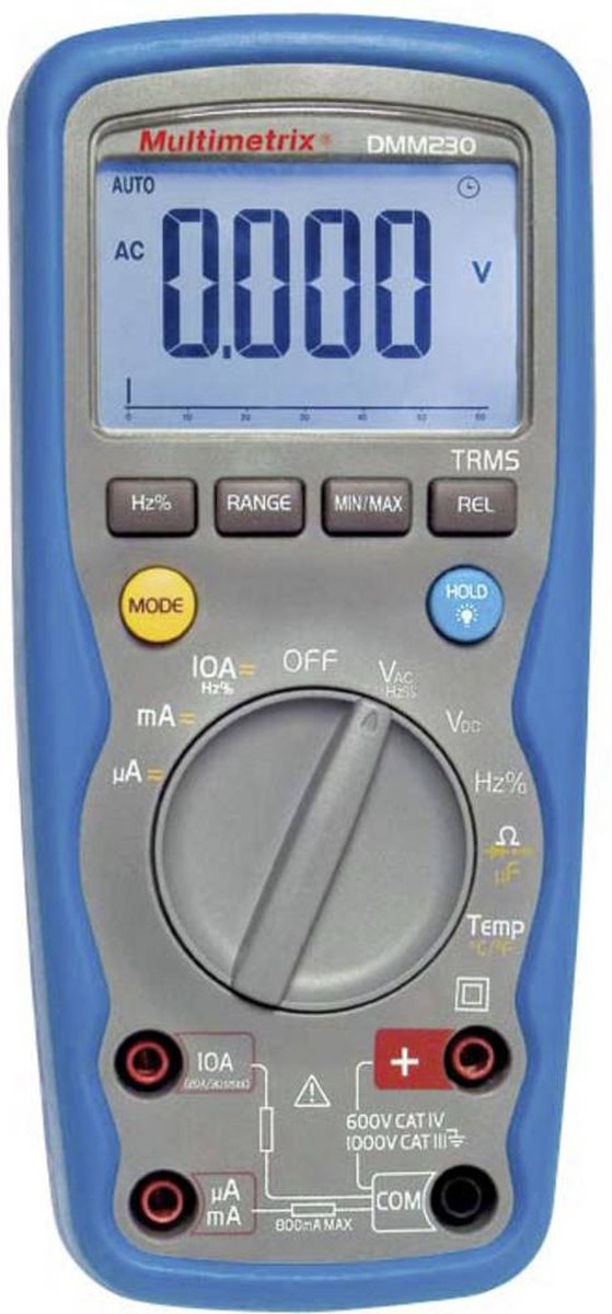 Multimetrix DMM 230 Multimètre numérique étanche (IP67) CAT III 1000 V, CAT IV 600 V Affichage (nombre de points): 6000