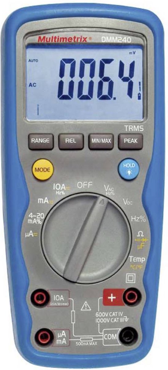 Multimetrix DMM 240 Multimètre numérique étanche (IP67) CAT III 1000 V, CAT IV 600 V Affichage (nombre de points): 40000