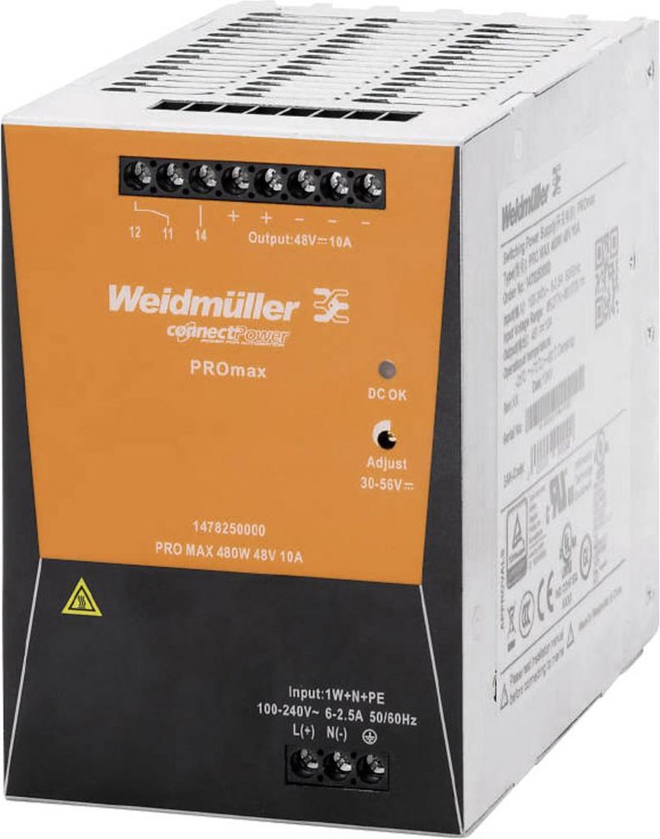 Weidmüller 1478270000 Alimentation rail DIN 48 V/DC 20 A 960 W Contenu 1 pc(s)