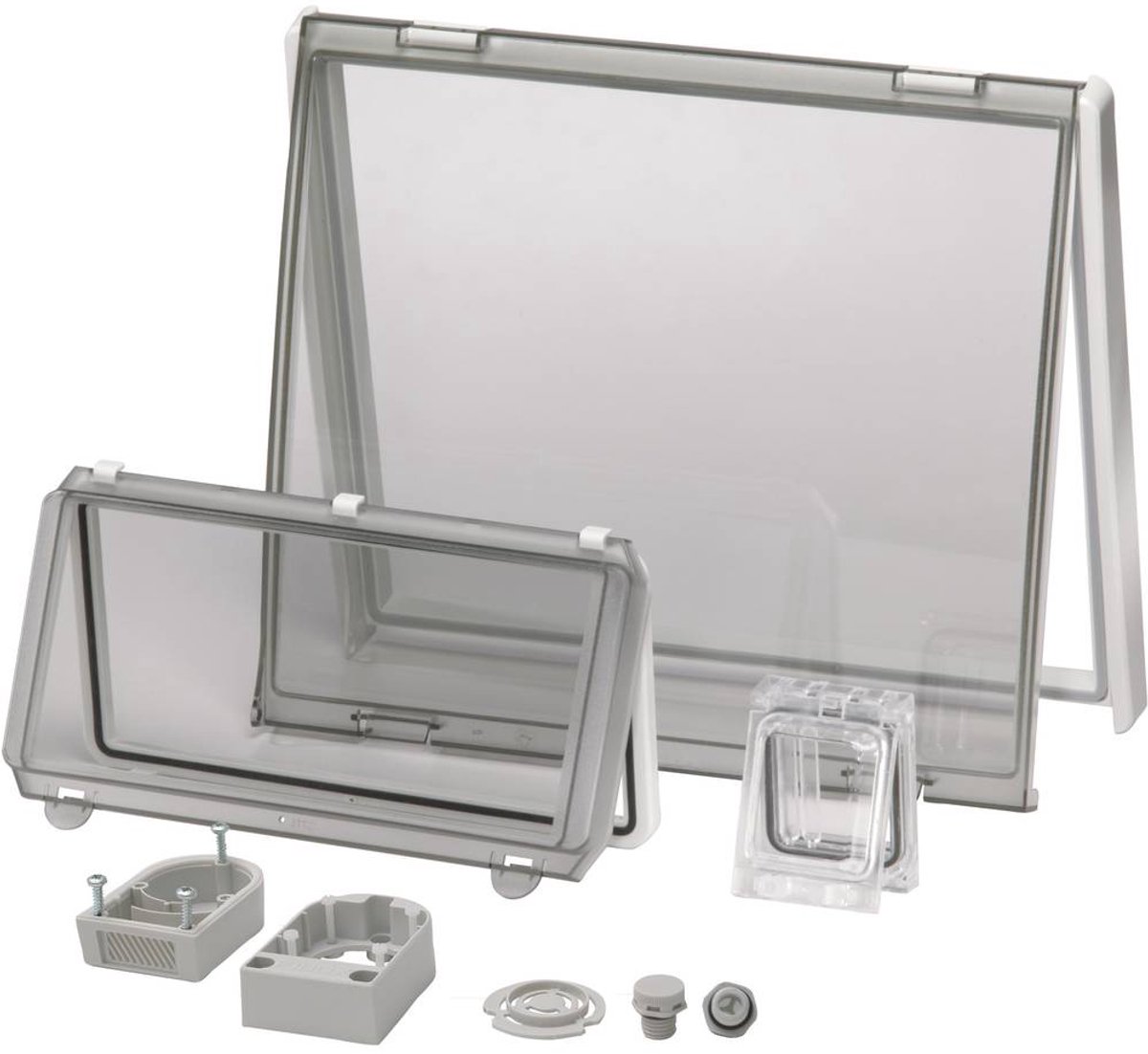 N/A couvercle transparent, avec charnière Fibox 3730775 Polycarbonate transparent(e) (L x l) 248 mm x 128 mm