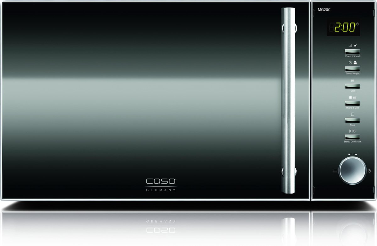 CASO MG20 Ceramic menu 2 in 1 Micro-ondes acier inoxydable, noir 800 W fonction minuteur