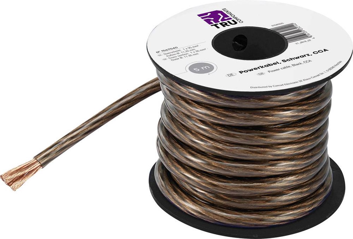 Câble de masse TRU COMPONENTS CCA 1567040 1 x 35 mm² noir 5 m
