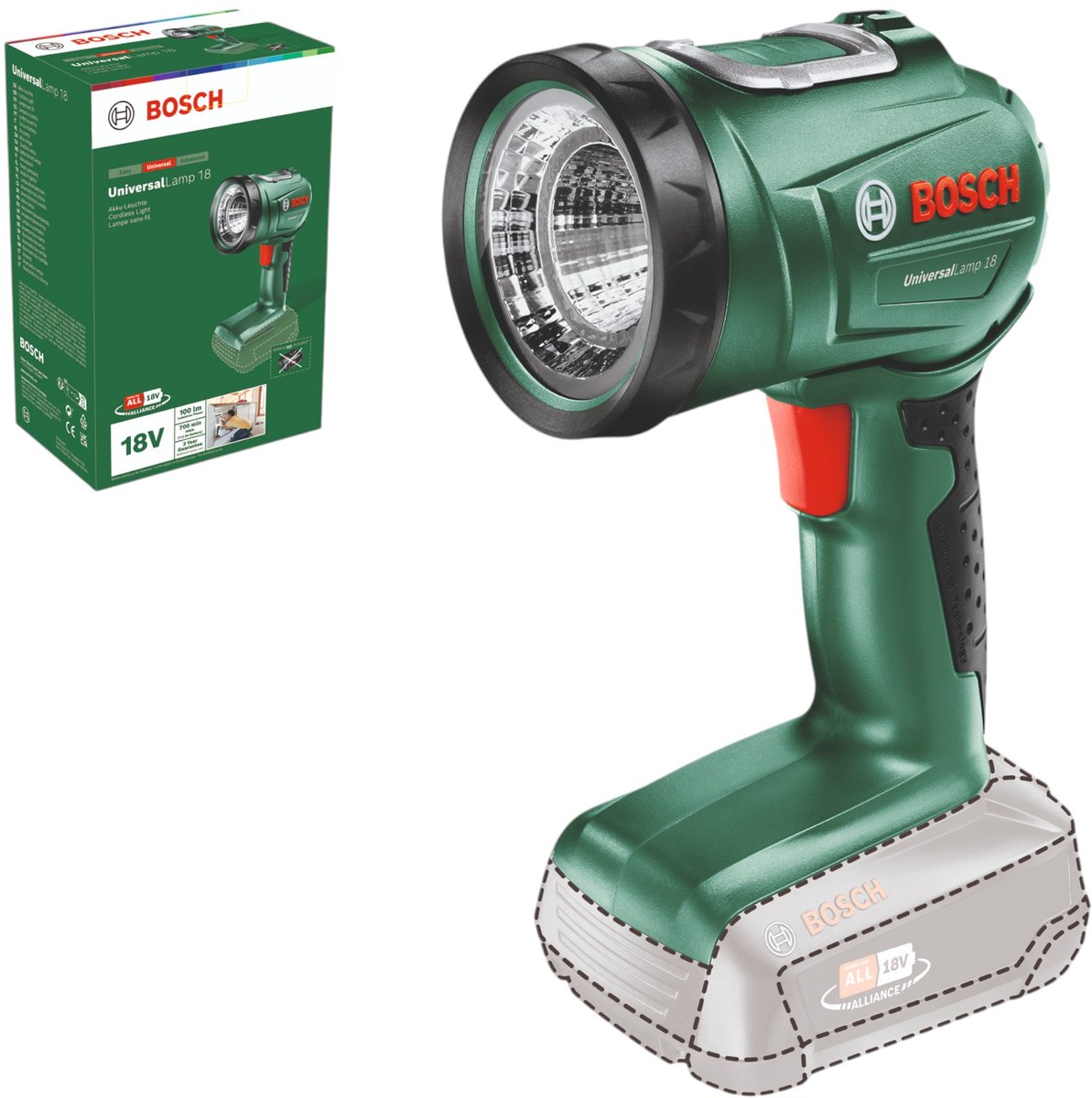 Bosch Home and Garden LED Lampe de poche Universal Lamp 18 06039A1100