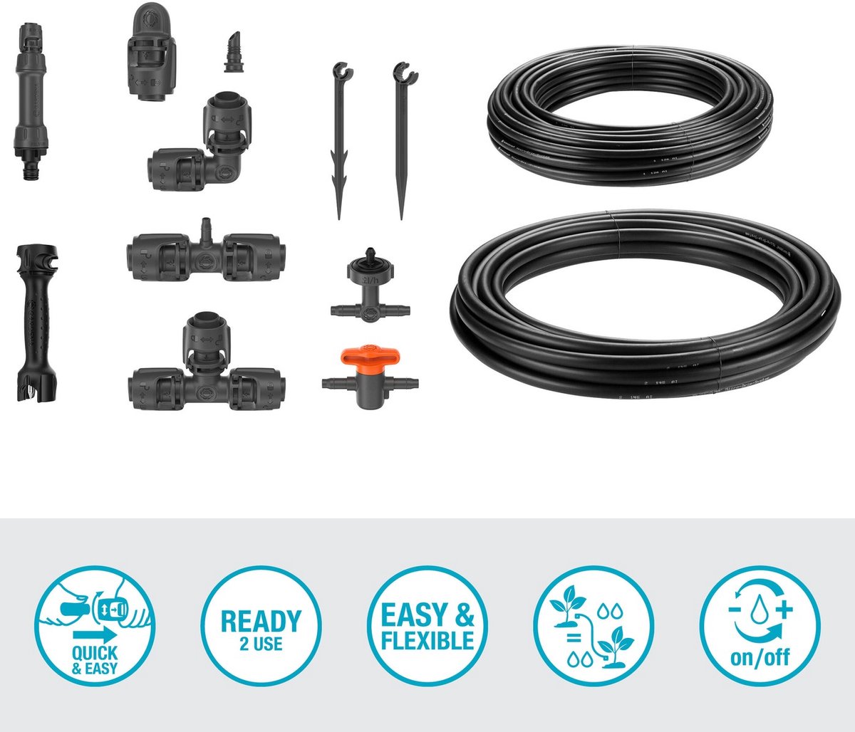GARDENA Micro-Drip System 13455-20 Set darrosage complet Lit surélevé/lit (35 plantes) Ø 13 mm (1/2)