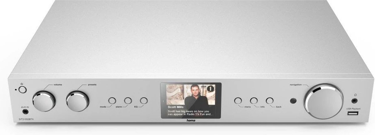 Hama Radio de table Internet, DAB+, DAB, FM Bluetooth, USB, WiFi, radio internet argent