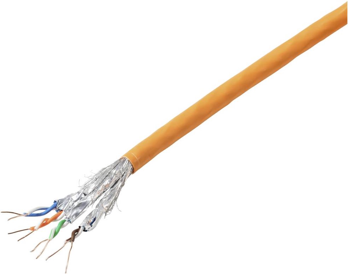 TRU COMPONENTS Câble réseau CAT 6a S/FTP 4 x 2 x 0.24 mm² orange 100 m