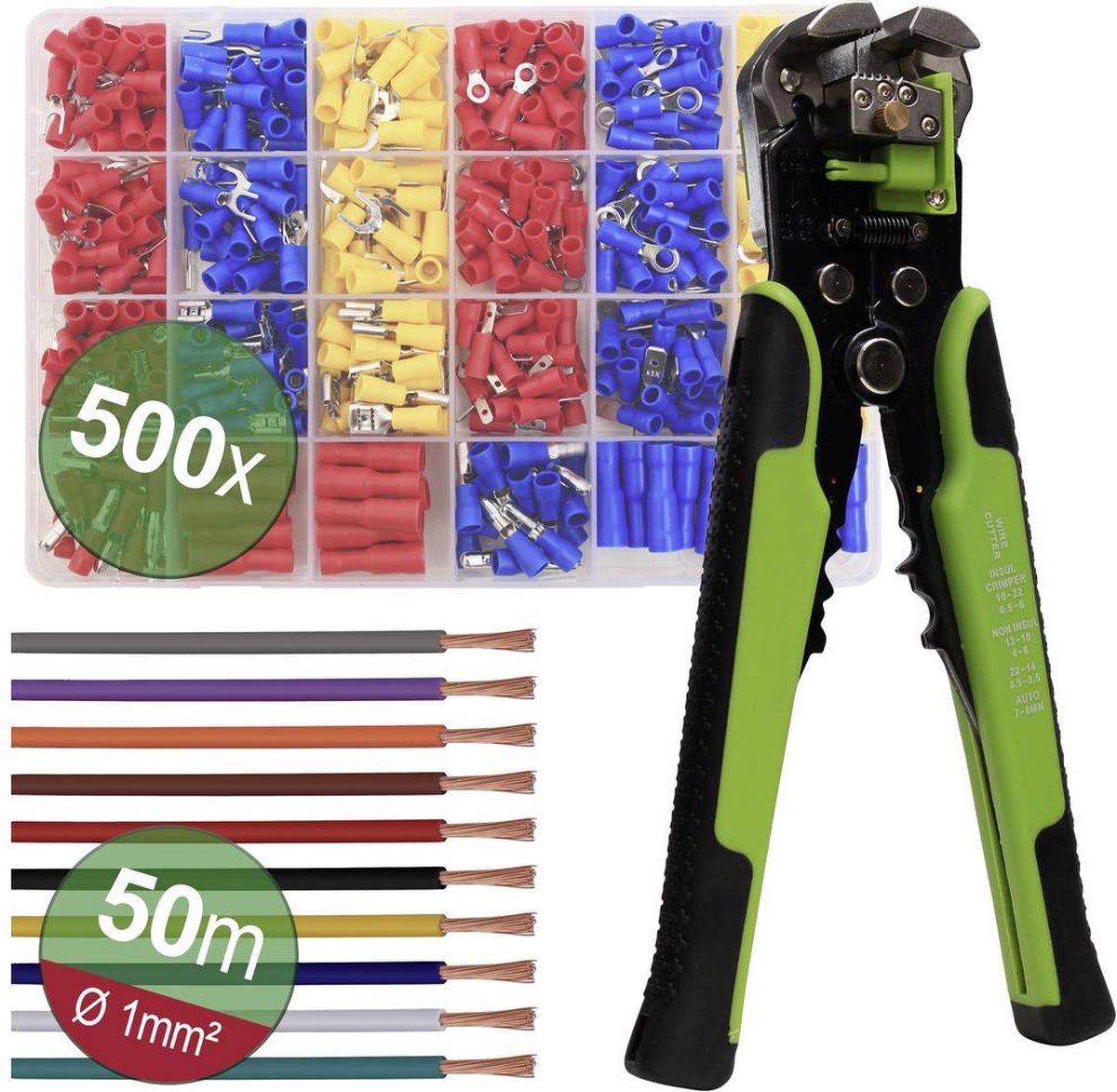Quadrios 22T012 22T012 Jeu doutils à dénuder outil de dénudage compris 0.25 à 6 mm² 10 à 24